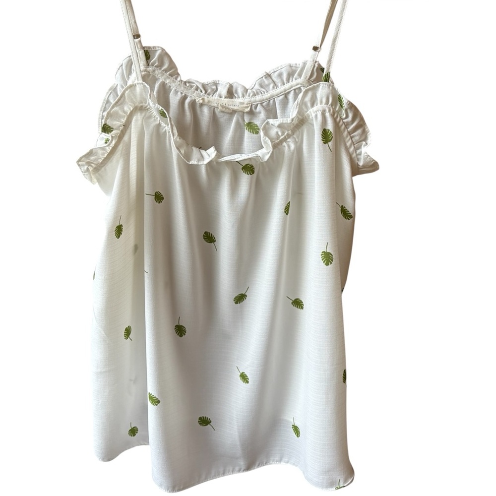 grade & gather Camisole Tank with Green Leaf Print l Small